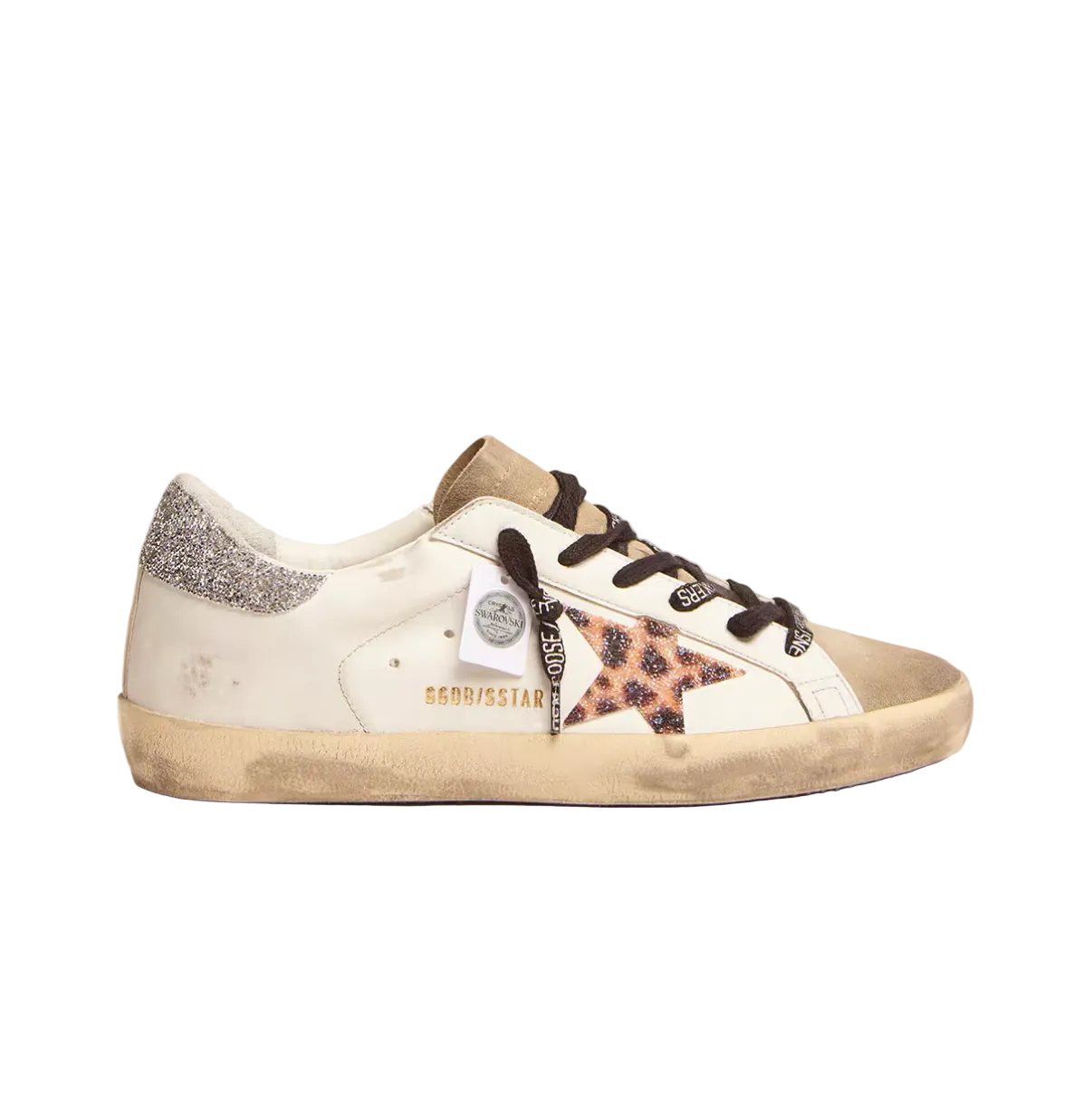 Basket Super-Star Étoile en Cristaux Swarovski Imprimé Léopard